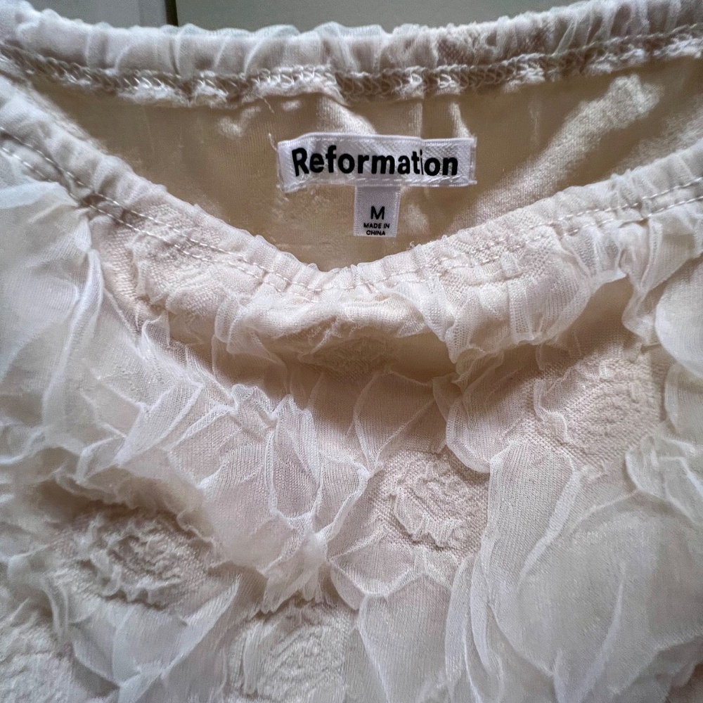 Reformation Collette Knit Top Ivory - Size M - Picture 4 of 4